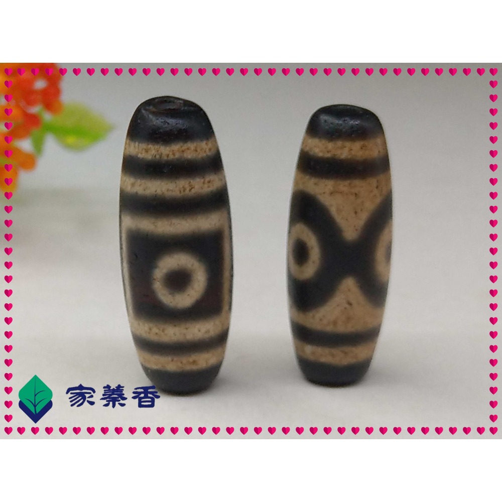 【家蓁香】 西藏老礦 純天然 『28*10mm』 老牙黃二 三 四眼天珠 男女款項鏈單珠四顆一組 (D-1-3)-細節圖8