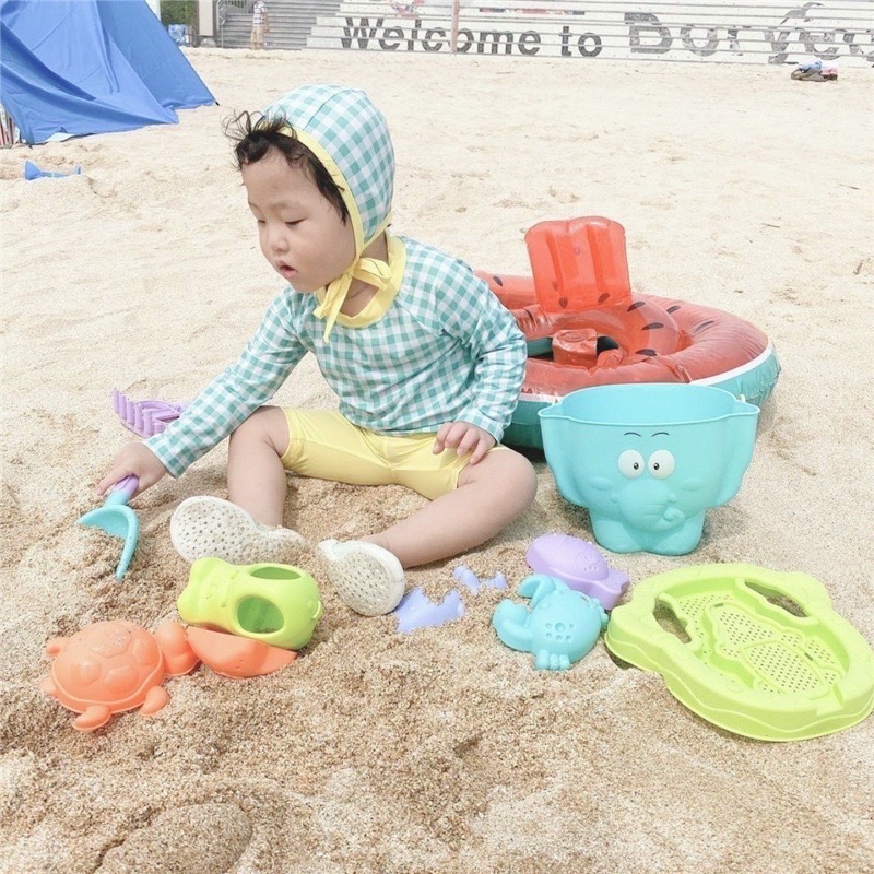 Chubbybaby 馬卡龍兒童玩沙玩具 沙灘玩具 海灘玩具套組 沙雕 挖沙 沙坑玩具 兒童玩具 戲水玩具-細節圖2