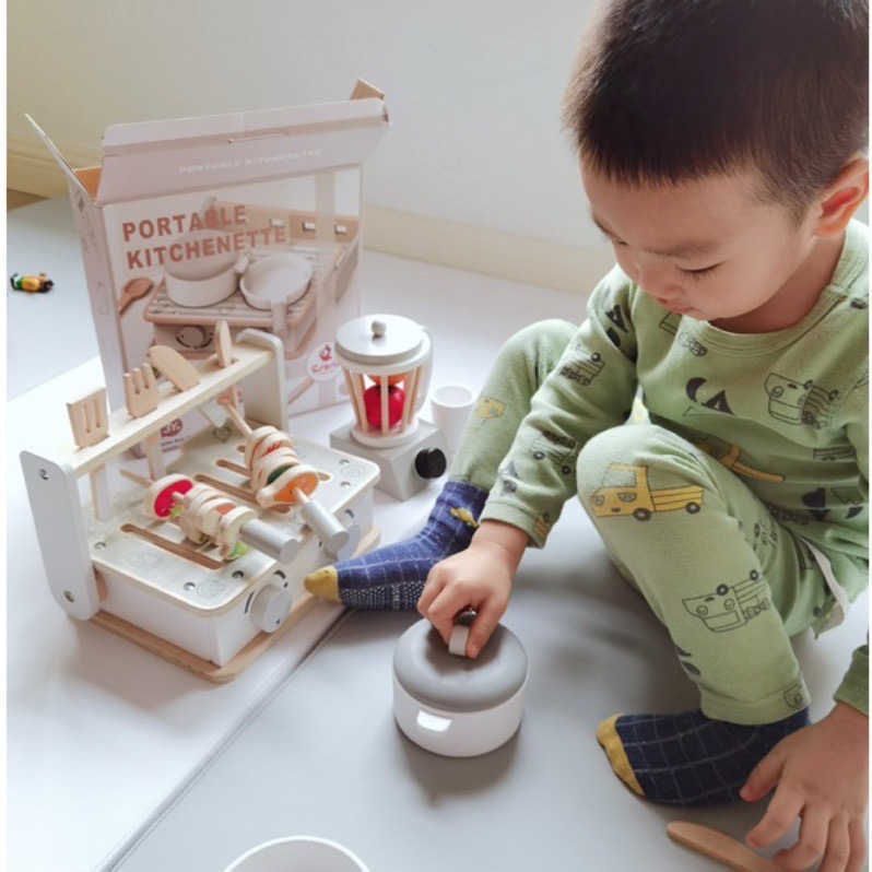 Chubbybaby 兒童木頭玩具 烤肉玩具 廚房玩具 辦家家酒 家家酒玩具 煮飯玩具 兒童玩具 木頭玩具 蔬菜玩具-細節圖2