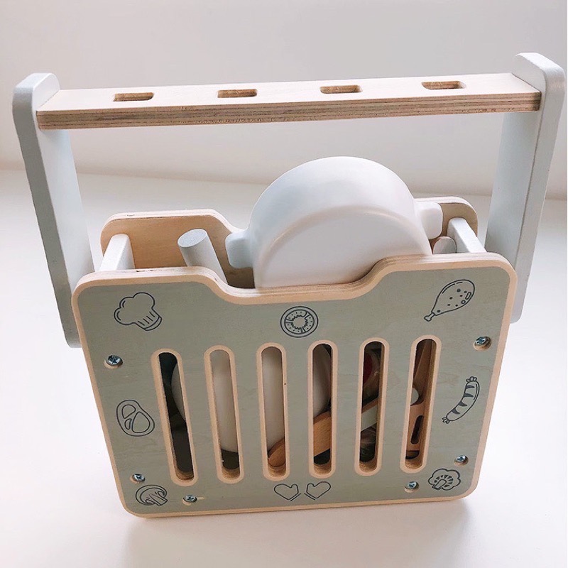 Chubbybaby 兒童木頭玩具 烤肉玩具 廚房玩具 辦家家酒 家家酒玩具 煮飯玩具 兒童玩具 木頭玩具 蔬菜玩具-細節圖8