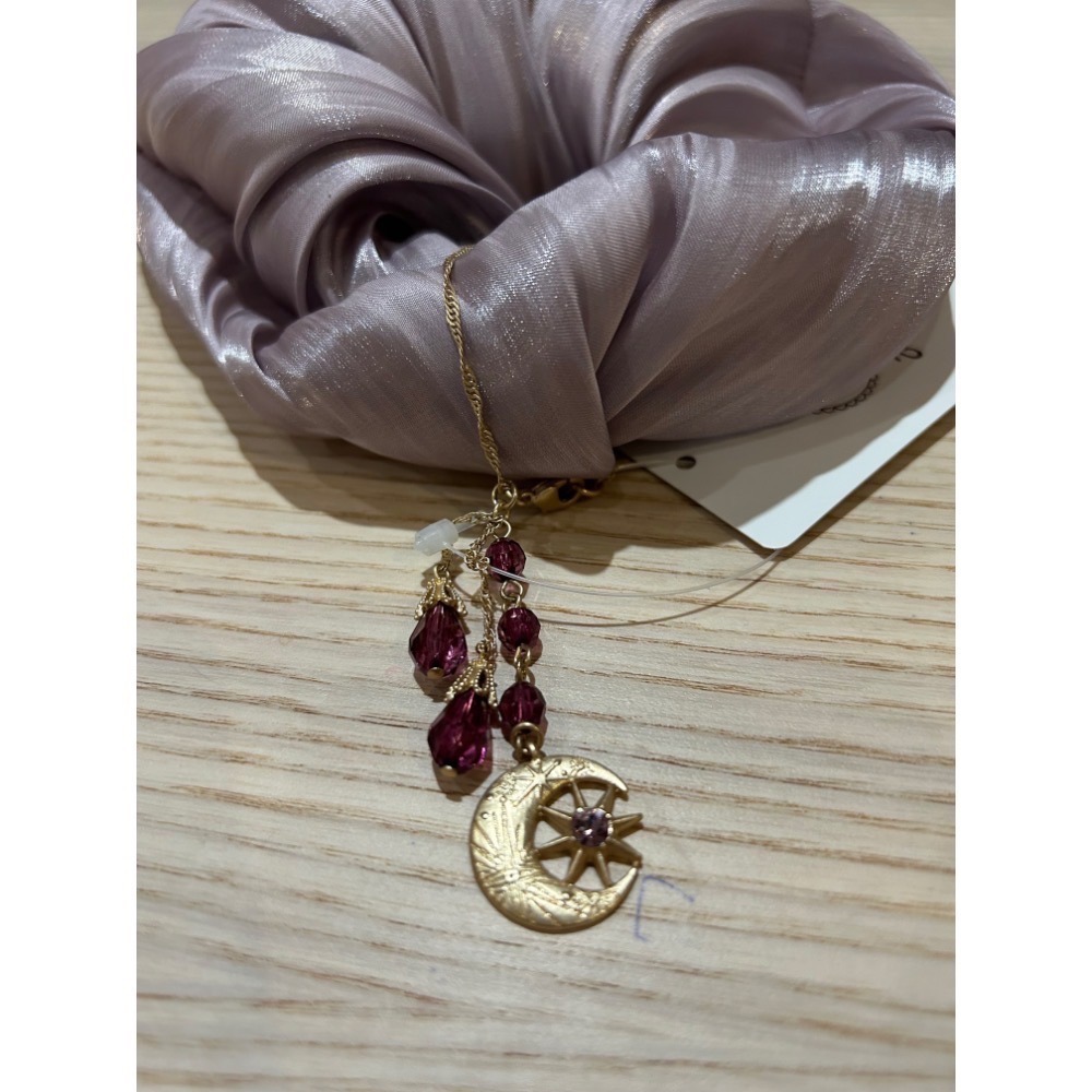 🌟【現貨】axes femme 粉色寶石吊飾大腸圈 正品 日牌 大腸圈 髮飾 髮圈 日本品牌 日貨 寶石 藕粉-細節圖2