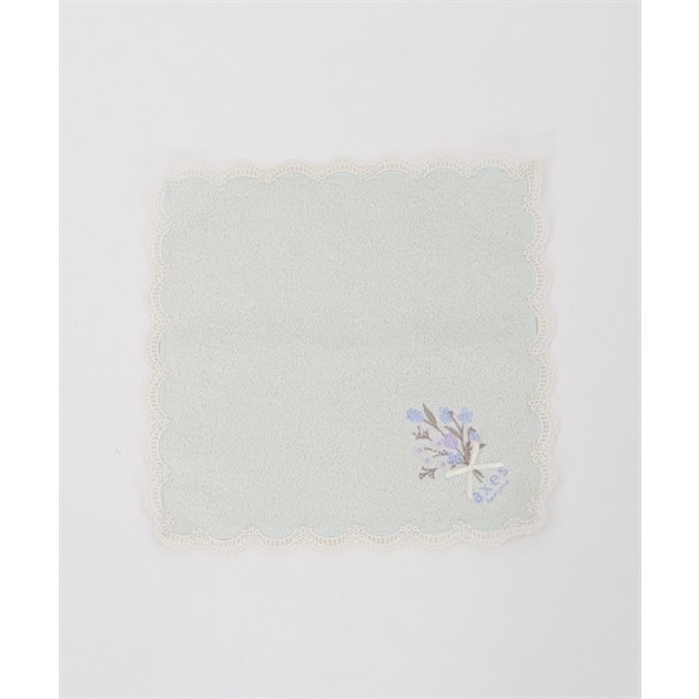 🌟【現貨】axes femme 薄荷綠花束刺繡手帕 正品 日牌 淡綠 日本品牌 日貨 花 手帕 手巾-細節圖2