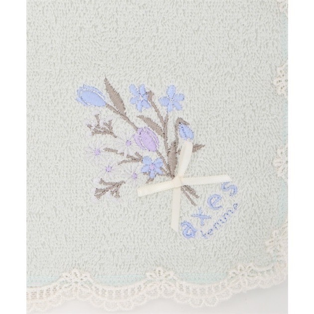 🌟【現貨】axes femme 薄荷綠花束刺繡手帕 正品 日牌 淡綠 日本品牌 日貨 花 手帕 手巾-細節圖6