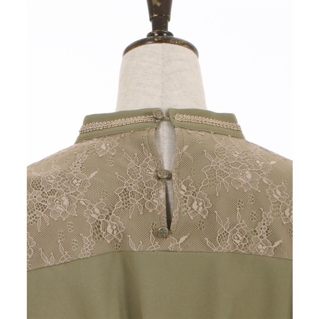 🌟【現貨】axes femme 拿破崙風黃綠色立領洋裝 正品 黃綠色 日牌 長洋 立領 日貨 日本品牌 長洋-細節圖7