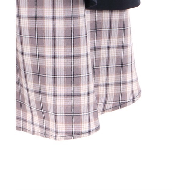 🌟【現貨】axes femme 不對稱雙色格紋長裙 深藍 正品 日牌 日貨 日本品牌 代購-細節圖6