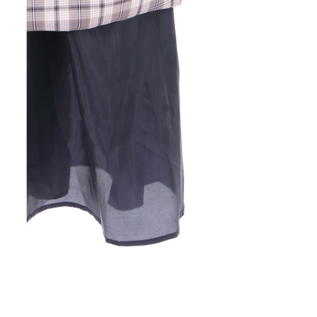 🌟【現貨】axes femme 不對稱雙色格紋長裙 深藍 正品 日牌 日貨 日本品牌 代購-細節圖10