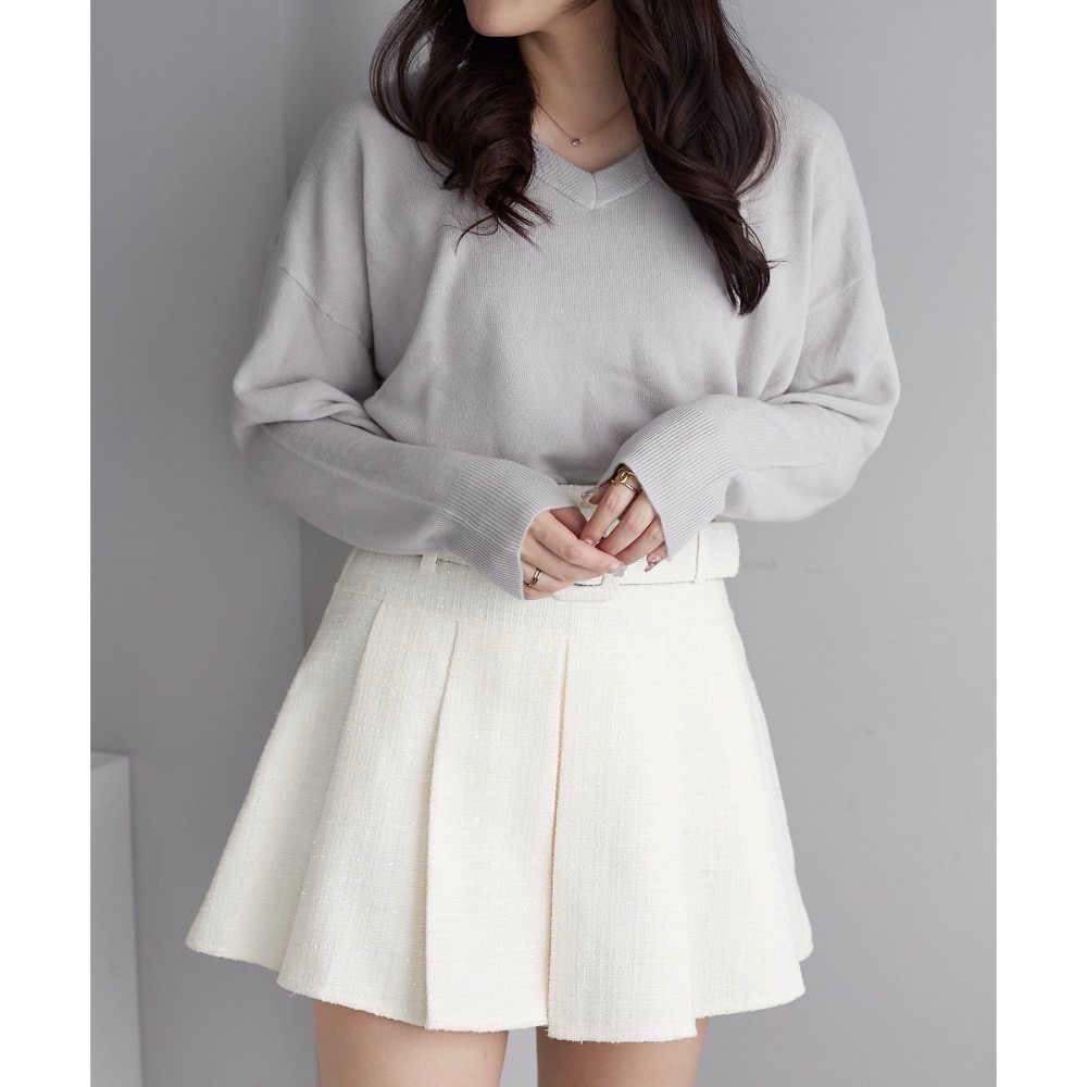 🌟 【現貨】 OLIVE des OLIVE V領仿羊毛套頭針織上衣 正品 多色 日牌 日貨 代購 上衣 針織 長袖-細節圖4