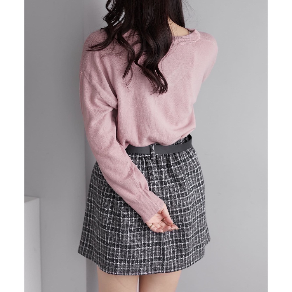 🌟 【現貨】 OLIVE des OLIVE V領仿羊毛套頭針織上衣 正品 多色 日牌 日貨 代購 上衣 針織 長袖-細節圖7