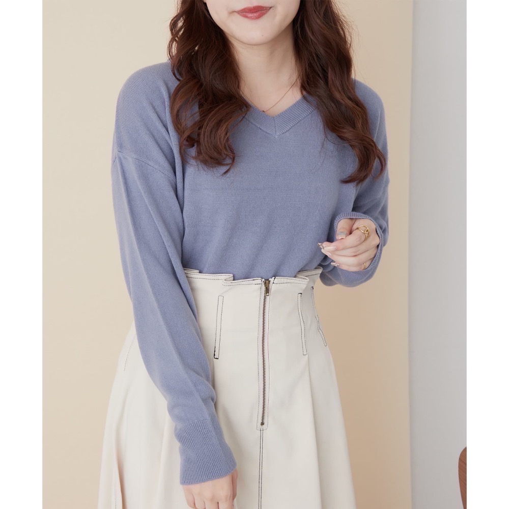 🌟 【現貨】 OLIVE des OLIVE V領仿羊毛套頭針織上衣 正品 多色 日牌 日貨 代購 上衣 針織 長袖-細節圖9