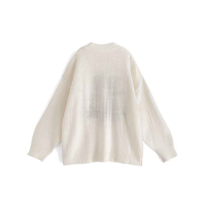 🌟【現貨】 GRL 花朵圖案提花針織毛衣 米杏色 全新正品 日牌 日貨 日本品牌 代購 針織 毛衣-細節圖4