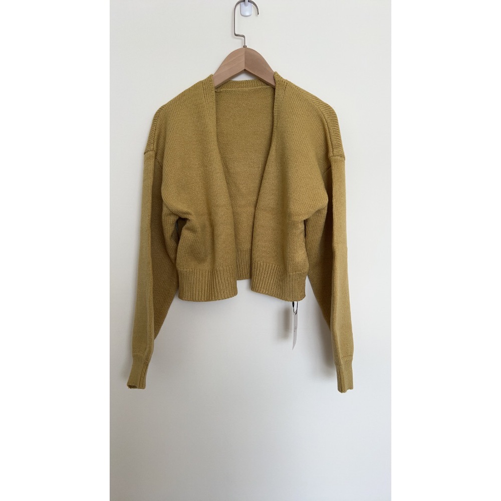 🌟【現貨】 GRL 澎澎袖短版針織外套 黃色 全新正品 日牌 日貨 日本品牌 代購 針織 毛衣 針織外套-細節圖3