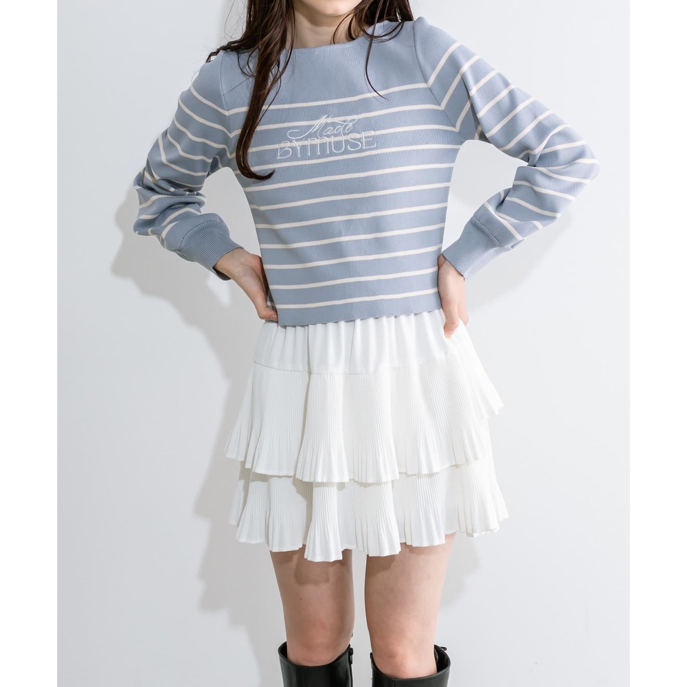 🌟【現貨】 OLIVE des OLIVE  LOGO刺繡針織上衣 正品 兩色 日牌 代購 日貨 上衣-細節圖2