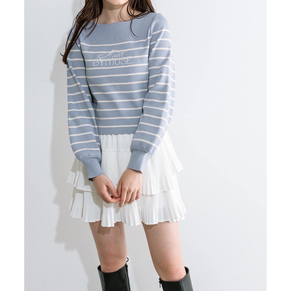 🌟【現貨】 OLIVE des OLIVE  LOGO刺繡針織上衣 正品 兩色 日牌 代購 日貨 上衣-細節圖3