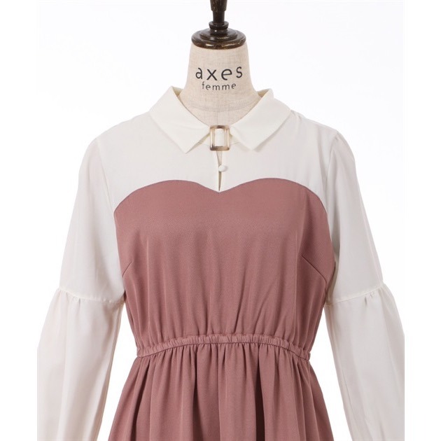 🌟【現貨】axes femme 拼接馬甲洋裝 粉 正品 日牌 日貨 代購 洋裝-細節圖5