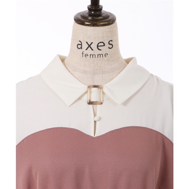 🌟【現貨】axes femme 拼接馬甲洋裝 粉 正品 日牌 日貨 代購 洋裝-細節圖7