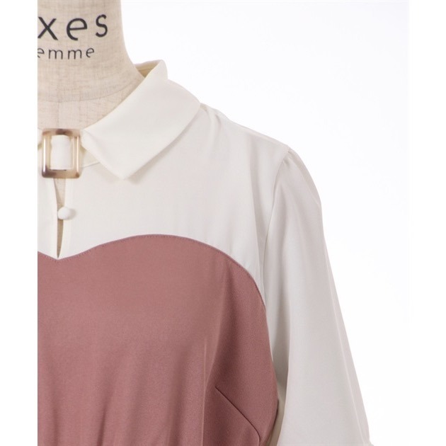 🌟【現貨】axes femme 拼接馬甲洋裝 粉 正品 日牌 日貨 代購 洋裝-細節圖8