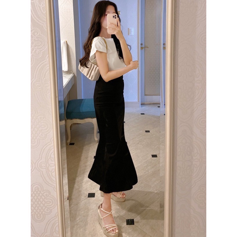 🌟【現貨】 GRL 純棉後蝴蝶結法式袖圓弧下擺T恤 多色 全新 正品 日牌 日貨 代購 上衣 蝴蝶結 法式袖 T恤-細節圖3