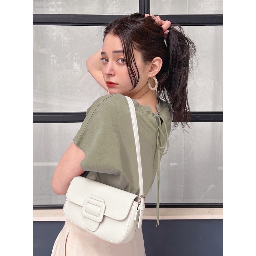 🌟【現貨】 GRL 純棉後蝴蝶結法式袖圓弧下擺T恤 多色 全新 正品 日牌 日貨 代購 上衣 蝴蝶結 法式袖 T恤-細節圖5