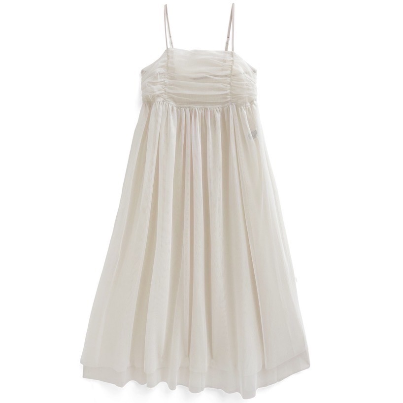 🌟 【現貨】GRL 抓皺網紗細肩帶洋裝 多色 全新 正品 日牌 日貨 代購 吊帶裙 背心裙 洋裝 網紗 紗裙-規格圖11