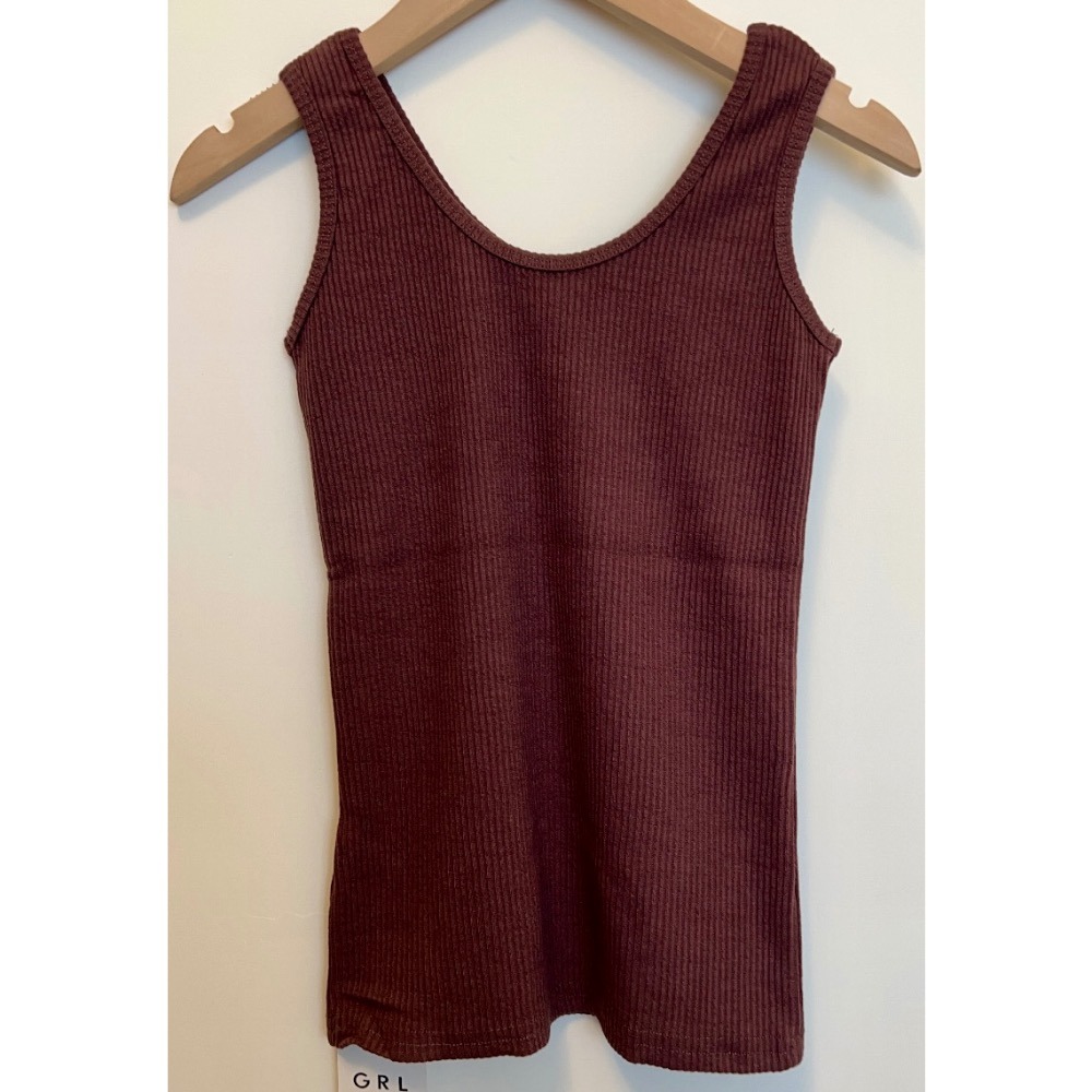 🌟 【現貨】 GRL 條紋針織坦克背心 咖啡色 S 全新 正品 日牌 日貨 代購 坦克背心-細節圖2
