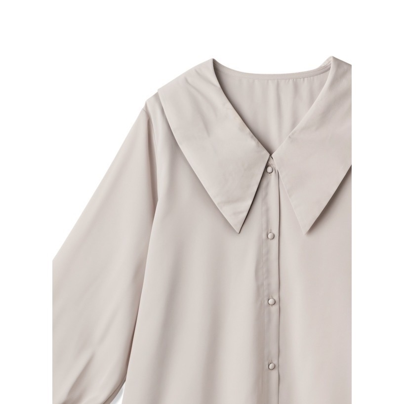 🌟【現貨】GRL 大翻領前後差圓領襯衫 F 全新正品 日牌 日貨 日本品牌 代購 襯衫 上衣 大翻領-細節圖7