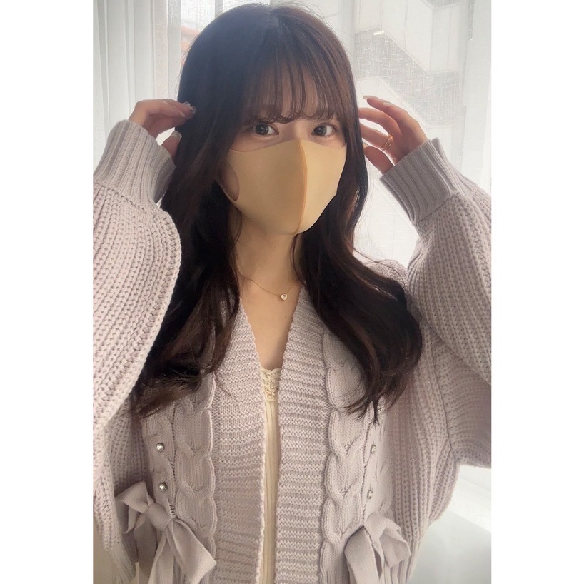 🌟【現貨】GRL 麻花編織寶石蝴蝶結針織外套 F 全新正品 日牌 日貨 日本品牌 代購 外套 針織 毛衣 開襟-細節圖4