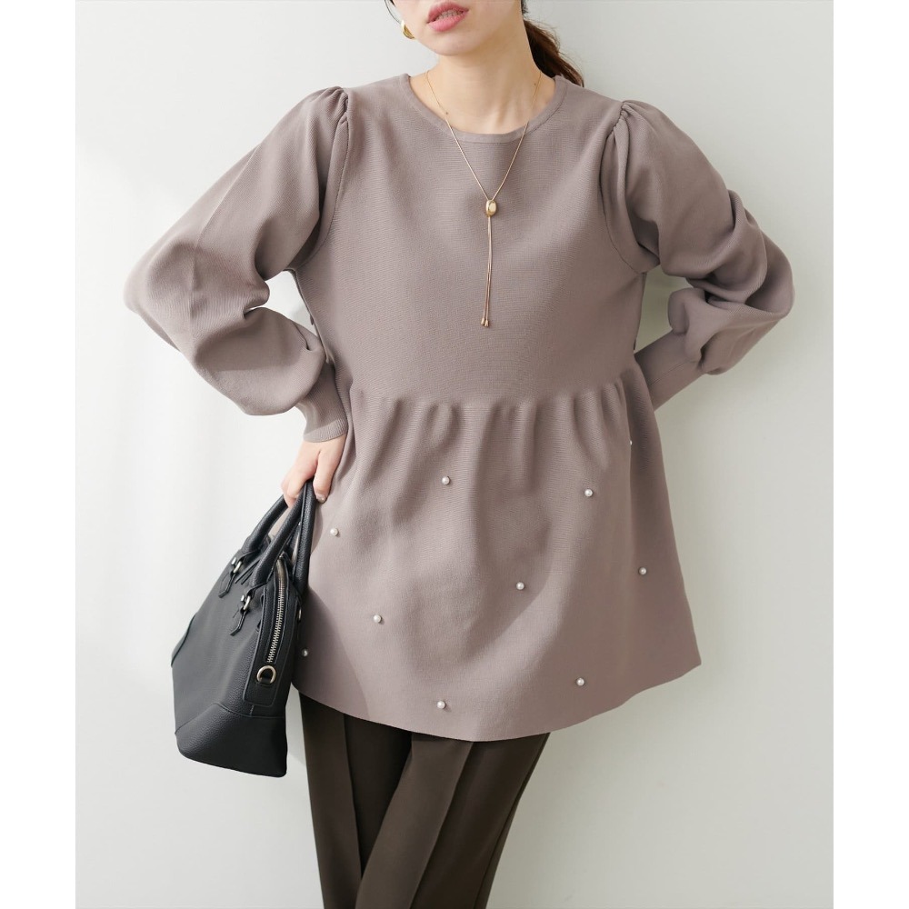 🌟【現貨】EVERY.VERY NICE CLAUP 珍珠傘狀哺乳孕婦裝 摩卡色 全新正品 日牌 日貨 哺乳衣 上衣-規格圖7