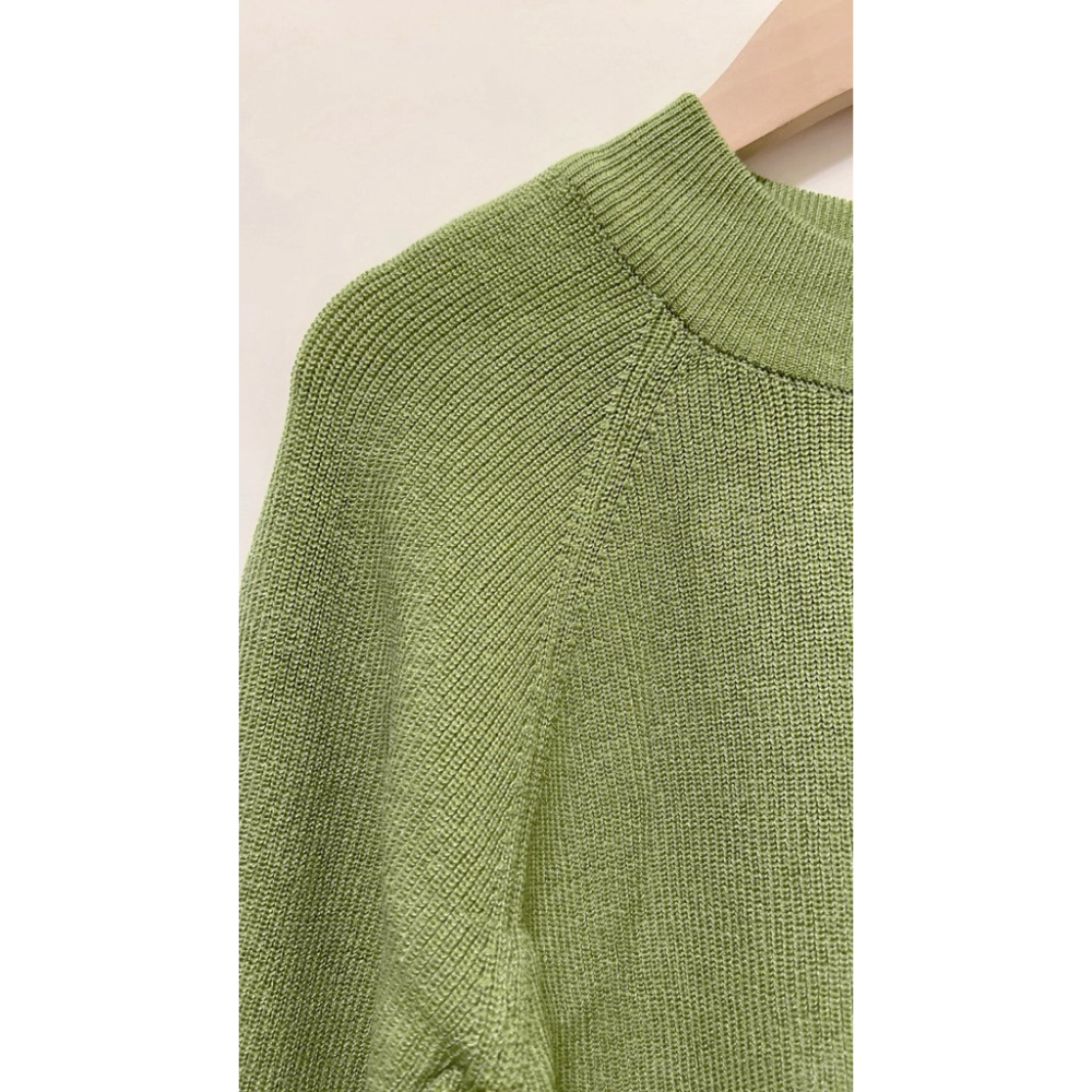 🌟【現貨】GRL 澎澎袖針織上衣 綠色 Ｓ 全新正品 日牌 日貨 日本品牌 代購 長袖 毛衣 針織 澎袖-細節圖3