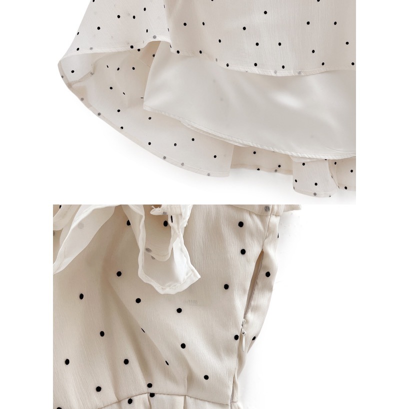🌟【現貨】GRL 點點荷葉邊露肩傘狀長洋裝 全新 正品 日牌 日貨 日本品牌 代購 洋裝 連身裙 點點 露肩-細節圖7