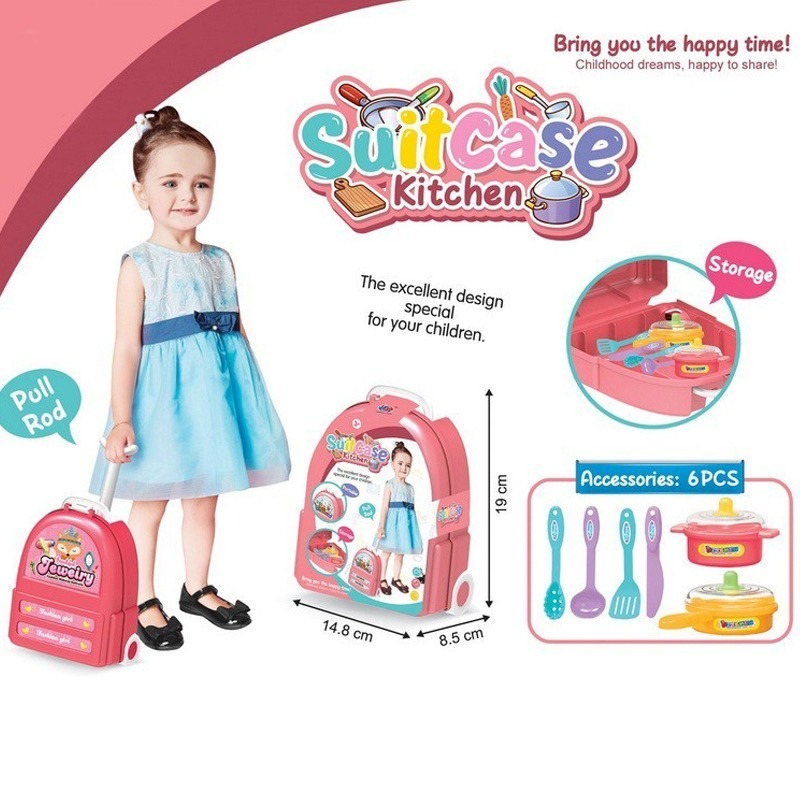 蘑菇手提箱 趣味旅行箱 旅行箱 角色扮演 家家酒 手提箱 過家家酒 廚房玩具 煮菜玩具 戶外必備-細節圖7