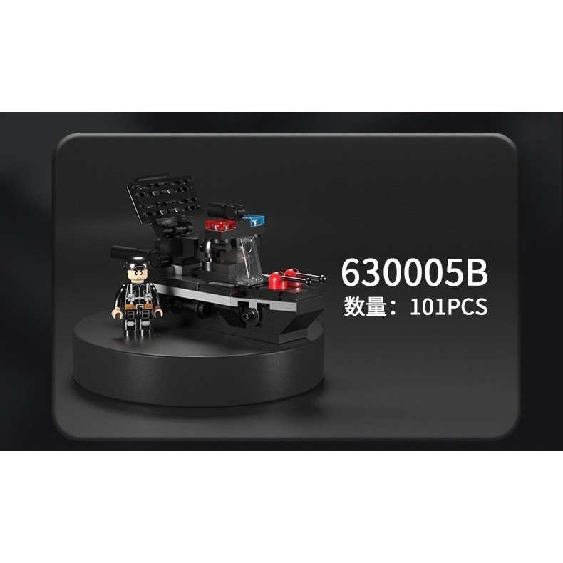 特警貨櫃車 8合1合體積木 坦克 探測艇 防爆車 氣墊船 戰鬥機 武裝車 直升機 火炮車 貨櫃車 微型積木 組裝玩具-細節圖5