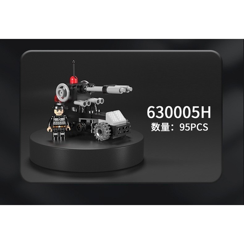 特警貨櫃車 8合1合體積木 坦克 探測艇 防爆車 氣墊船 戰鬥機 武裝車 直升機 火炮車 貨櫃車 微型積木 組裝玩具-細節圖11