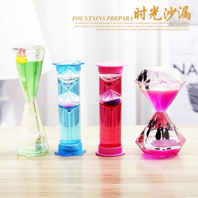 減壓油漏 多色夢幻油漏 鑽石油滴 液體沙漏動感計時器 創意油滴水 懸浮卡通小動物 水晶油滴 解壓玩具 工作抗壓解壓神器-細節圖9