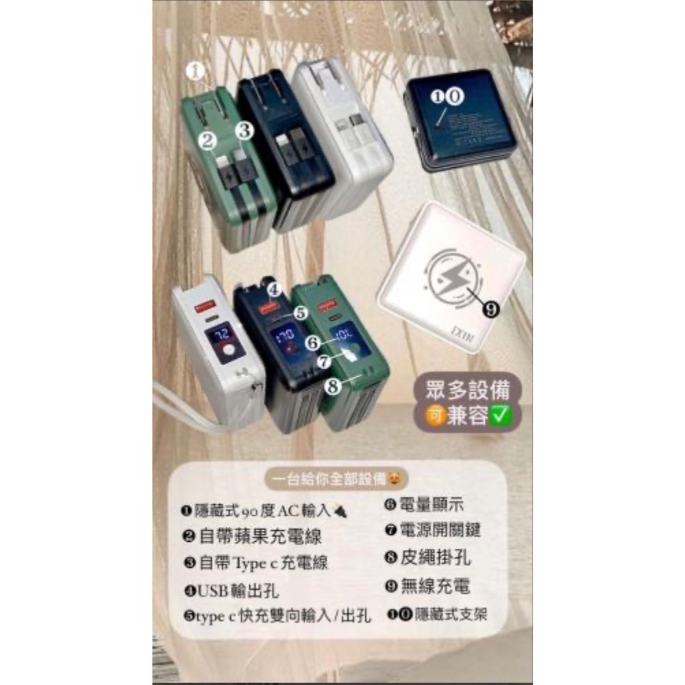 充電商品｜IXIN六合一全方位渣男行動充-細節圖2