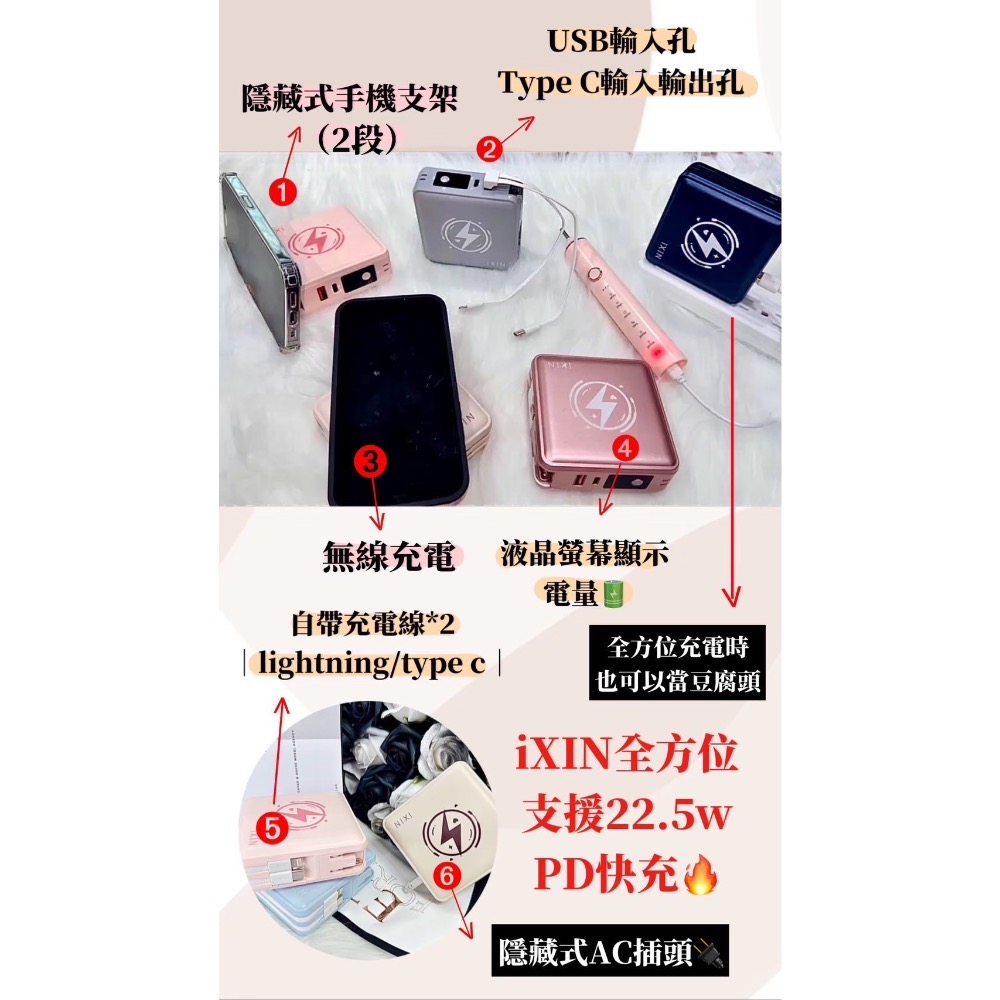 充電商品｜IXIN六合一全方位渣男行動充-細節圖9