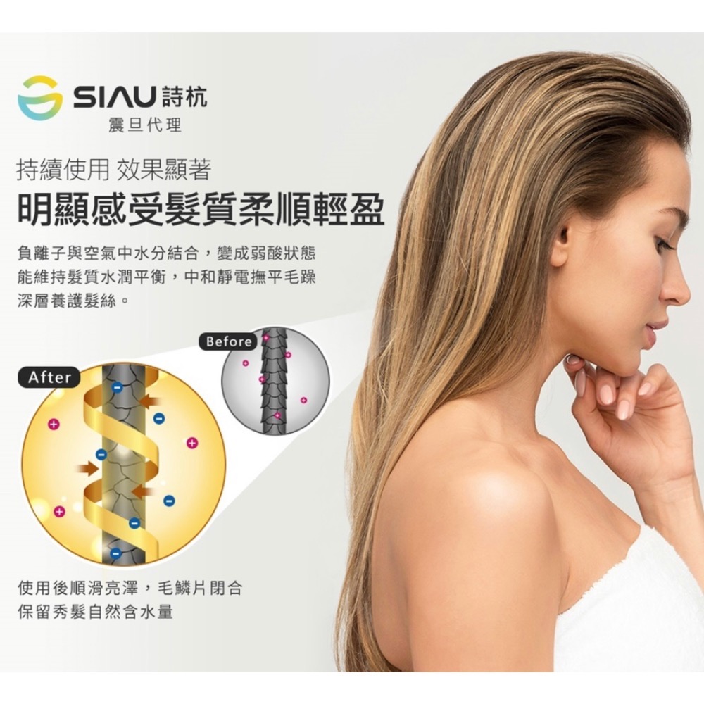 ￼￼SIAU 詩杭 智能恆溫低輻射負離子陶瓷吹風機(沉穩灰 CL-201-DG 附收納袋)-細節圖6