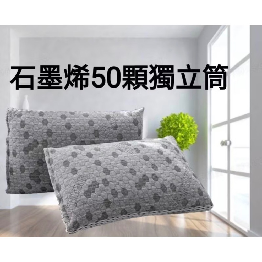 3D石墨烯枕頭 石墨烯獨立筒枕 台灣製造 50顆獨立枕 睡眠功能枕 石墨舒眠枕 宿舍枕頭 飯店枕頭 抗防瞞 枕頭-細節圖2