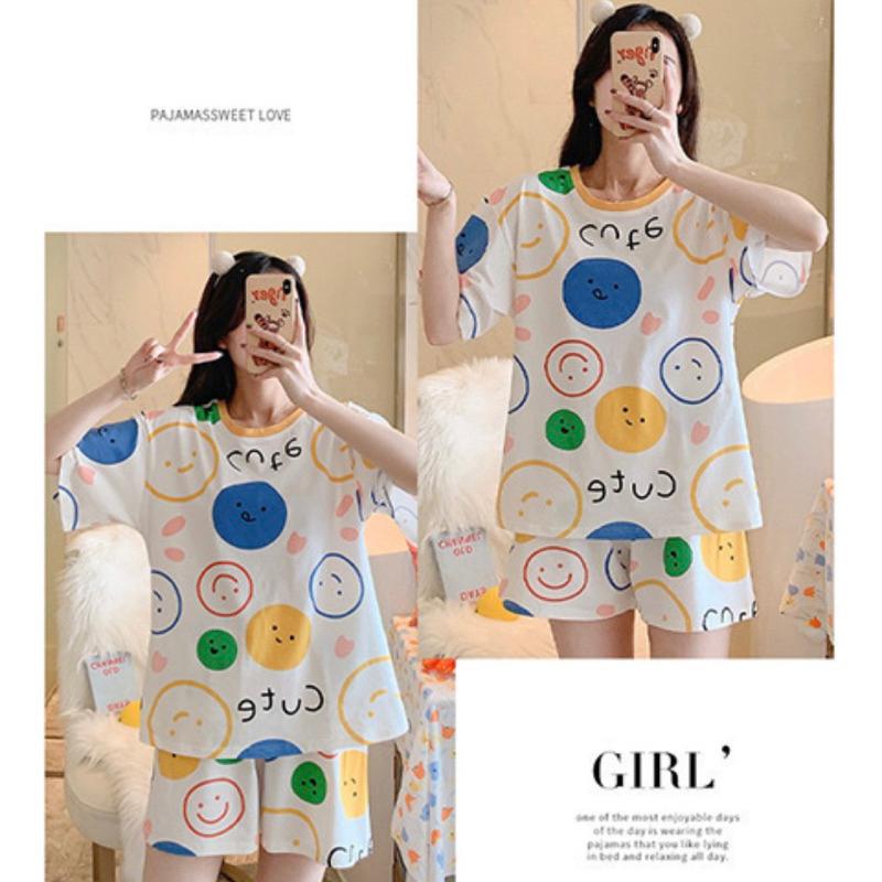 2023夏日新品🔆卡通套裝 連身裙 短袖套裝 冰絲涼感 牛奶絲 休閒服裝 睡衣 居家服 熱銷款式 台灣現貨-細節圖2