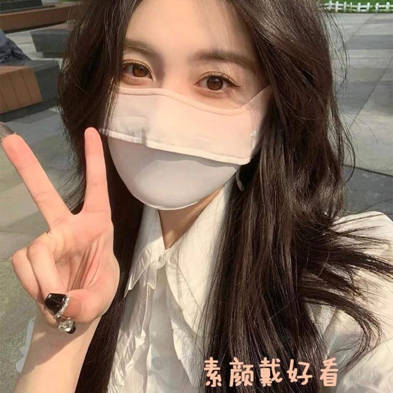 夏日防曬面罩✨仙女必備款防曬 騎車防曬口罩 夏天防曬 變白不黑 口罩 防曬口罩 冰絲 涼感 夏天必備口罩-細節圖3