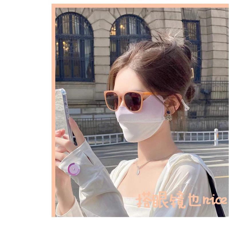 夏日防曬面罩✨仙女必備款防曬 騎車防曬口罩 夏天防曬 變白不黑 口罩 防曬口罩 冰絲 涼感 夏天必備口罩-細節圖5