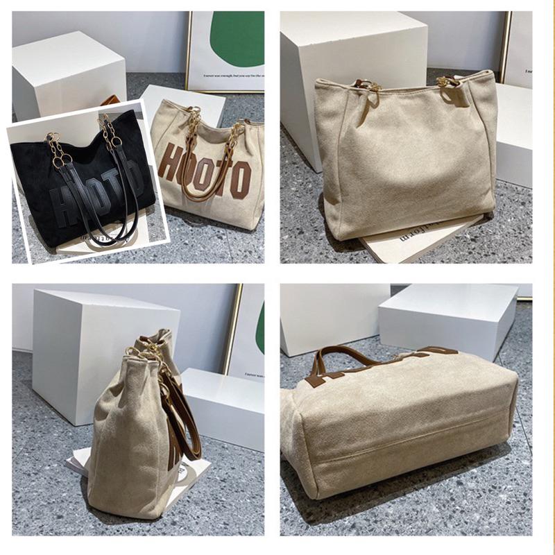 大容量包包女 秋季新款韓系字母單肩包休閒簡約 通勤手提托特包-細節圖9