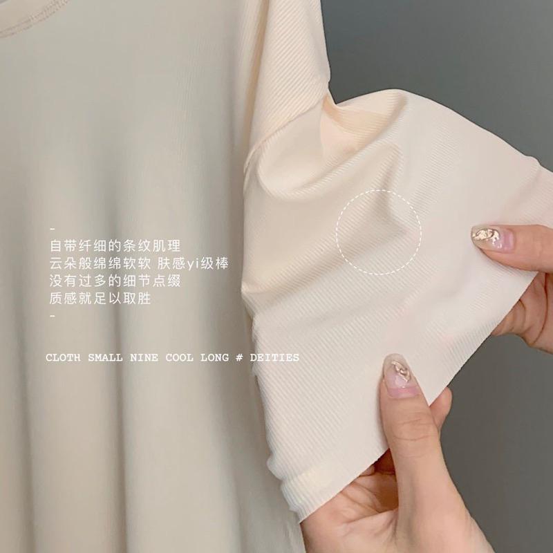 六月生活✨冰絲涼涼連身裙👗 涼涼裙夏季女冰絲T恤連衣裙寬松舒適純色居家 冰涼長裙睡衣-細節圖4