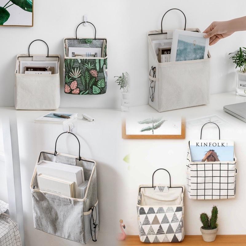 六月生活✨掛壁式棉麻收納袋 掛壁式收納 牆上收納 桌上收納 棉麻袋 不佔空間-細節圖7