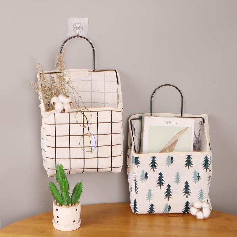 六月生活✨掛壁式棉麻收納袋 掛壁式收納 牆上收納 桌上收納 棉麻袋 不佔空間-細節圖9