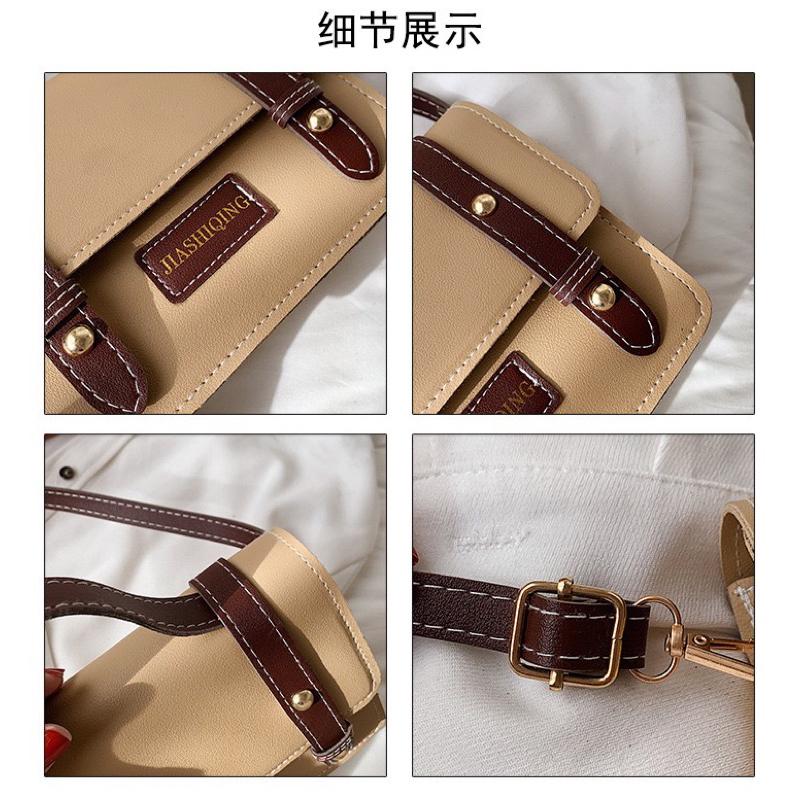 英倫學院風皮革側背包🇬🇧台灣現貨供應 免運優惠 女生側背包 小包包 手提側背兩用 英倫風 學生側背包 時尚側背包-細節圖4