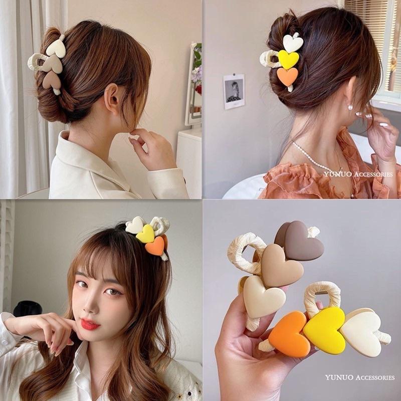 六月生活✨愛心撞色髮夾💗 鯊魚夾 愛心髮夾 髮飾綁髮 氣質簡約髮夾 百搭髮夾-細節圖2