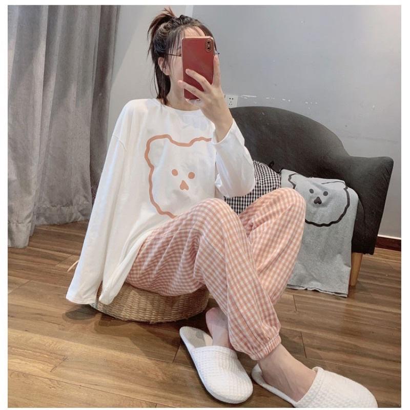 慵懶風長袖睡衣❤️ 睡衣褲 睡裙 慵懶風 可愛熊熊 長袖 冬天睡衣 舒服 居家服 台灣現貨 可愛秒出-細節圖6
