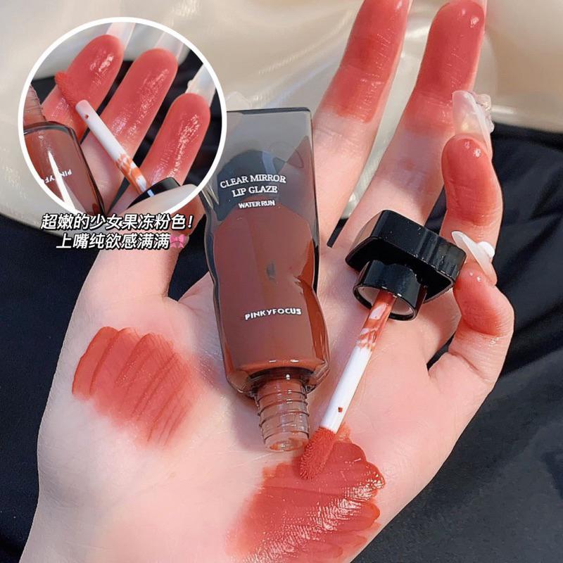 Pinkyfocus 黧黑鏡光唇釉 鏡面水光口紅顯色唇彩-細節圖6