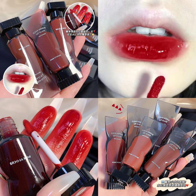 Pinkyfocus 黧黑鏡光唇釉 鏡面水光口紅顯色唇彩-細節圖7