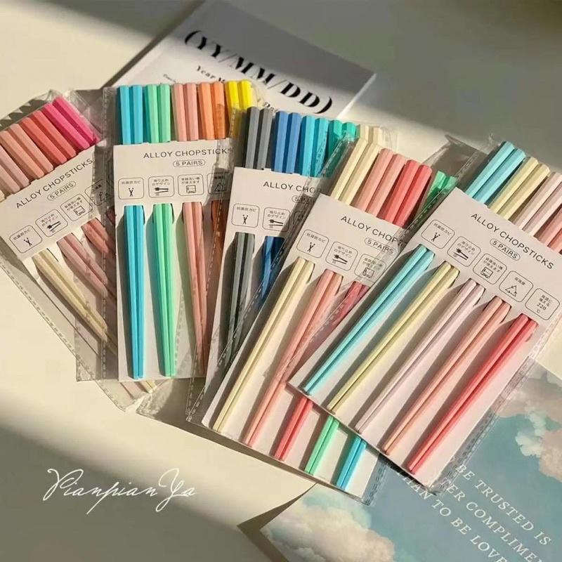 六月生活✨台灣現貨🇹🇼 莫蘭迪八角筷 糖果色筷 環保餐具 廚房用具 筷子湯匙碗筷-細節圖5